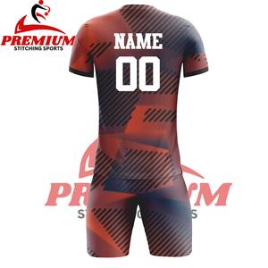 Tela Transpirable OEM de Primera Calidad para Hombre, Camiseta de Fútbol de Calidad Superior, Manga Personalizada con Logotipo, Color Sólido, 100% Poliéster - Product Image 3