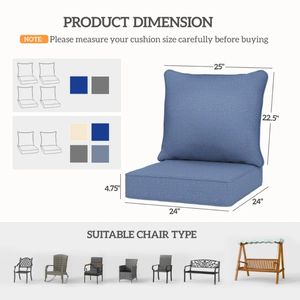 หมอนและเบาะรองนั่งสำหรับใช้งานกลางแจ้ง รวมเบาะรองนั่ง 2 ชิ้นเท่านั้น - Product Image 2