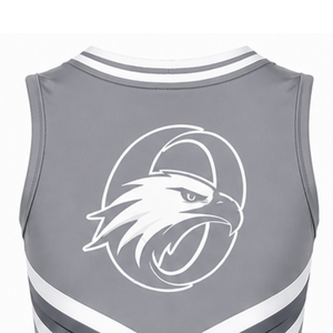 Haut de maillot de cheerleading gris sans manches, uniforme d'équipe sportive, vêtement de sport pour entraînement, performance et compétition de cheerleading - Product Image 4