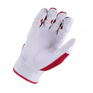<b>Top</b> Trendy White <b>Red</b> <b>Leather</b> Batting Gloves Breathable Hook And Loop Closure Unisex Adult Training Gloves Breathable - Product Image 2