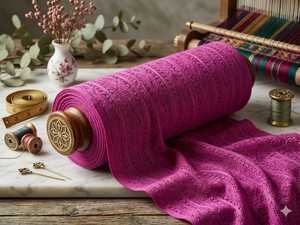 Tissu en nylon floral de qualité supérieure - Maille de style crochet complexe pour vêtements, artisanat DIY et décoration intérieure - Product Image 2