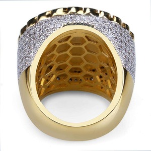 Most Selling Luxury Gold Moissanite Diamond Hip Hop <b>Ring</b> for Street Style Fashion Events and Engagements Available for Sale - Product Image 3