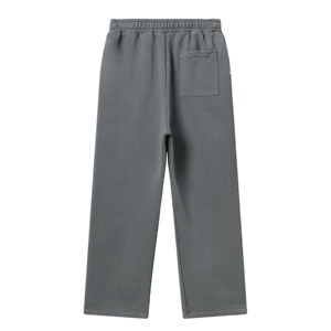 100% coton polaire droite Legging ouvert survêtement ample Y2K Vintage pantalons de survêtement pour hommes décontracté large jambe bas foncé lavage toile - Product Image 2