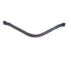 Diadema de Cuero para Caballo con Pedrería Roja, Accesorio Ecuestre, Modelo FI-BB-2006 - Product Image 2