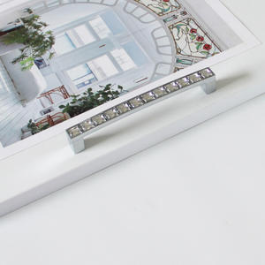 Contemporary Zinc Alloy Rectangle Cabinet Handle <b>Crystal</b> Acrylic Inlay Durable Kitchen Drawer Bedroom Bathroom Furniture - Product Image 6