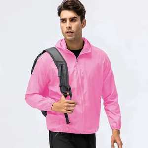 Men's <b>Lightweight</b> Polyester Racer <b>Jacket</b> With Zipper Closure And Pockets Casual Windproof Spring Outerwear - Product Image 4