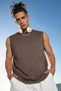 Débardeur de sport côtelé respirant pour homme, 180 grammes, personnalisé, pour entraînement et fitness, coupe oversize, avec logo personnalisé, vente en gros - Product Image 4