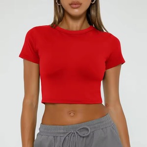 Next <b>Level</b> Women's Crop Tops Baby Tee Solid Short Sleeve Cotton T-Shirts Tops Casual Street Wear Woman Tops Baby Tee for Women - Product Image 1