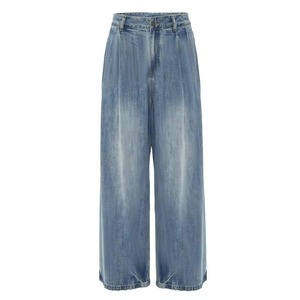 Jeans de Mezclilla para Mujer, 100% Algodón, Estilo Boyfriend, Corte Holgado, Casual, Color Sólido, Lavado, Cintura Media, Tejido, para Invierno - Product Image 1