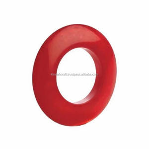 Anneaux de serviette en résine faits à la main au design géométrique unique, écologiques, style américain, couleur beige, décoration de la maison, table de cuisine, mariage - Product Image 4