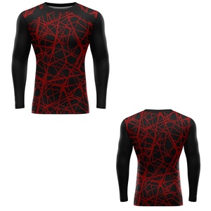 Rash Guard for Gym <b>Surfing</b> Diving BJJ MMA Compression Long Sleeve Spandex Sportswear Sublimation <b>Printed</b> Breathable BJJ MMA Rash - Product Image 3