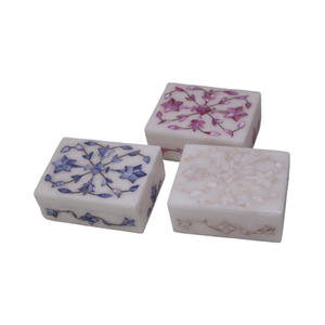 Boîte à bijoux en marbre blanc I Boîte à bibelots en nacre I Boîte multi-usages artisanale I Petite boîte de rangement - Product Image 1