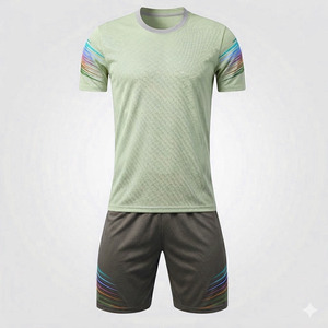 Option de vente en gros personnalisable disponible, uniforme de football professionnel, respirant, séchage rapide, léger, manches courtes, design personnalisé - Product Image 1