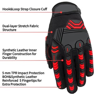 Heavy Duty Mechanic Work <b>Gloves</b> TPR Protector Oil Gas Safety Impact Heat Resistant Breathable <b>Knit</b> Wrist Cuff - Product Image 3