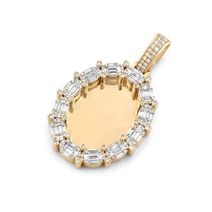 จี้รูปภาพฮิปฮอปทรงกลมเพชรแล็บโกรว์ 14K ทองคำขาวแท้ รับรองโดย GIA สำหรับทุกเพศ ยี่ห้อ D'VINS JEWELS เหมาะสำหรับเป็นของขวัญ - Product Image 3