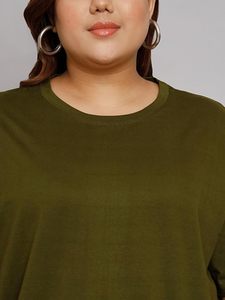 T-shirt en coton surdimensionné vert avec imprimé graphique de fille de dessin animé mignon pour femmes et filles, style streetwear tendance, coupe ample, décontracté, été - Product Image 4