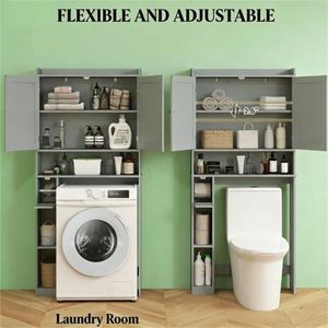 Gabinete de Almacenamiento para Baño Gris, Elegantes Estantes para Baño - Product Image 3