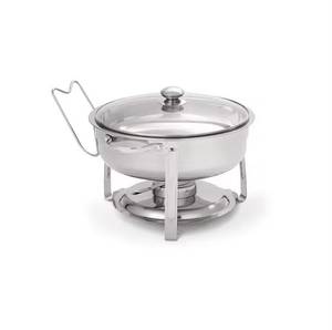 Copper Plated Round Chafing Dish Pan Long Handle Brass Legs Fuel Holder Stand Buffet <b>Food</b> Warmer <b>Server</b> - Product Image 2