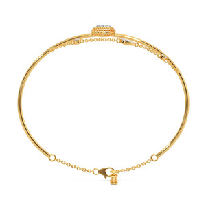 Sunburst Drop Diamond Bracelet with Yellow Gold Slim <b>Frame</b> and Delicate Chain Accent Design - Product Image 4