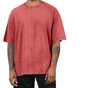 Camiseta de Cuello Redondo de Alta Calidad, Personalizable, 100% Algodón, para Hombre, Transpirable, Ecológica, Lavada con Ácido, Talla Grande - Product Image 2