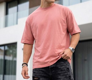 T-shirt Homme Oversize en Coton Épais à Épaules Tombantes, Style Streetwear, Logo Personnalisé, Coupe Ample, Manches Courtes - Product Image 6
