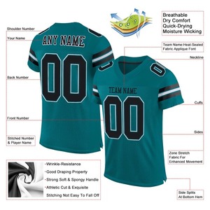 Camiseta de Fútbol Personalizada en Verde Azulado, Negro y Blanco, de Malla Transpirable, Secado Rápido, Ligera, para Deportes de Equipo - Product Image 3