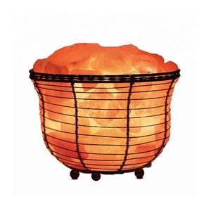 Lámpara de Sal del Himalaya IMPEX PAKISTAN, de Cristal Natural Tallado, Diseño de Cesta, Hecha a Mano, Color Rosa, con Logotipo Personalizado, Nueva y Duradera, Decoración para el Hogar - Product Image 2
