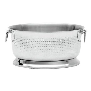 Premium Mirror Polish Stainless Steel <b>Ice</b> Bucket Pedestal Base Ring Handles Luxury Party Champagne Wine Double Wall Beverage Tub - Product Image 3
