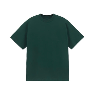 Camiseta Básica de Algodón Negra para Hombre, 280 Gramos, Cuello Redondo, Manga Corta, Corte Holgado, Color Sólido, Tejido Jersey - Product Image 1