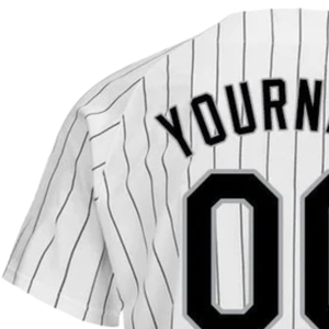 White Black Pinstripe Black Gray Baseball Jersey for Men Button Down Team Uniform Lightweight <b>Athletic</b> Game Day Sports Apparel - Product Image 6