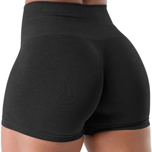 Shorts de Compresión Deportivos Negros para Mujer, Cintura Alta, Elásticos, Sin Costuras, para Gimnasio, Entrenamiento, Fitness, Yoga - Product Image 2