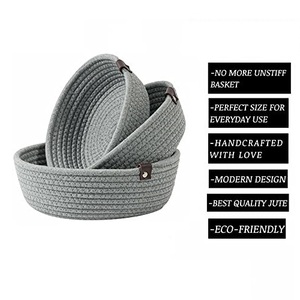 Panier en jute pour le rangement à domicile, jouets, linge, livres pour bébé, organisateur léger, robuste et réutilisable - Product Image 5
