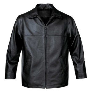 Superior Quality Wholesale Genuine Leather Canvas <b>Zipper</b> <b>Jacket</b> Men Winter Coat Street Fashion Turn Collar Casual Front Logo - Product Image 1