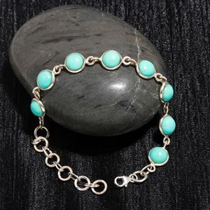 Top Selling Product 925 Sterling <b>Silver</b> Natural Arizona Turquoise Gemstone Unique Design Bangle Indian Artisan Handmade Jewelry - Product Image 3