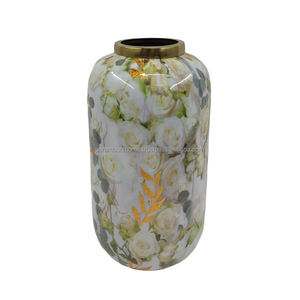 Vase à fleurs décoratif pour la maison, couleur vert clair, pot à fleurs pour le salon et la décoration de table, personnalisable - Product Image 5