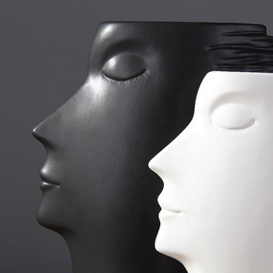 Ornement Simple de maison de style nordique, ornement artisanal créatif, noir et blanc mat, <span class=keywords><strong>Avatar</strong></span> américain, décoration de salon - Product Image 5