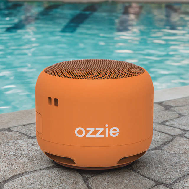 M3 Orange Portable Bluetooth Speaker Hands Free Calling IPX7 Waterproof 5W Loud Sound Deep Bass TWS Pairing 6 Hours Play Time