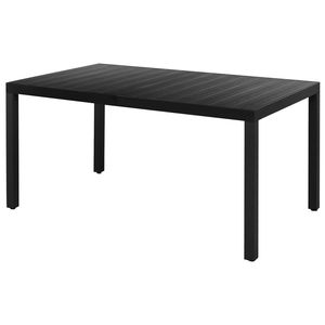Conjunto de Comedor de Ratán de PVC Negro con Acero con Recubrimiento de Polvo de Aluminio para Uso en Jardín - Product Image 3