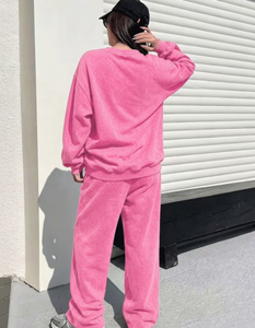 <b>Women</b> Acid Wash Tracksuit Set Oversized Sweatshirt and Jogger <b>Pants</b> Casual Streetwear Wholesale Supplier - Product Image 2