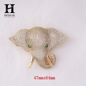 Luxury <b>Elephant</b> Head Brooch Pin Full Pave Diamond Jewelry - Custom Design by Heerak Diamonds Unisex Pendant - Product Image 4