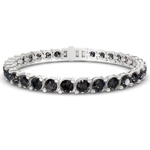 10kt Rose <b>Gold</b> Aelia Round <b>Black</b> Lab Diamond Tennis <b>Bracelet</b> (2 Ct. Tw.) Tennis Fashionable Engagement Wedding Jewelry Supply - Product Image 4