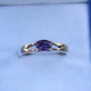 Bague en améthyste en argent sterling 925, bague artisanale pour femme, bijou violet élégant, cadeau - Product Image 5