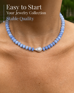 Collier de perles d'eau douce <span class=keywords><strong>et</strong></span> pierres précieuses personnalisé à faible MOQ, production rapide, pour marques de mode - Product Image 4