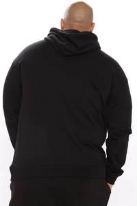 Wholesale Factory <b>Men</b> Heavy Zipper-Up Solid Winter Hoodies Plain Blank <b>Black</b> Sports Regular Fit Sweatshirt with Digital Printing - Product Image 4