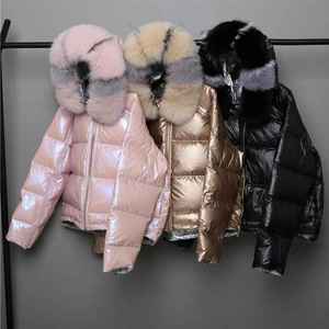 Veste longue matelassée argentée métallisée pour femme avec capuche en fausse fourrure, manteau d'hiver luxueux, chaud, matelassé, coupe-vent et respirant, style streetwear - Product Image 1