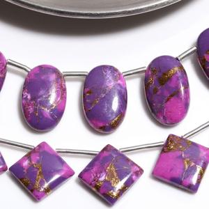 Turquoise Cuivrée Naturelle |   Pierre turquoise percée sur le côté |   15-20 mm |   Jeu de couleurs |   Fabrication de colliers et de boucles d'oreilles |   Artisanat de bijoux - Product Image 2