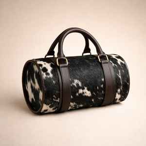 Sac de voyage en cuir véritable style vintage grande capacité avec fermeture éclair pour week-end LHDB-0104 - Product Image 1