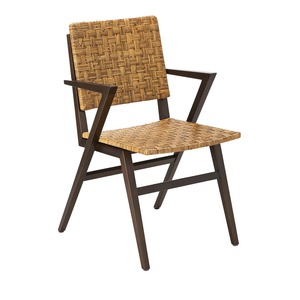 Sillón Moderno de Ratán con Estructura de Madera, Asiento y Respaldo Tejidos a Mano, Silla de Comedor, Proveedor de Muebles para Cafés y Resorts - Product Image 4