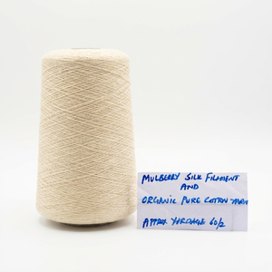 Fil de chenille brut de luxe antibactérien et écologique 60/2 certifié GOTS, mélange de soie de mûrier, pour un bon tissage fin et le crochet - Product Image 6