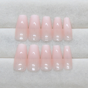 24 Uñas Postizas Largas Estilo Ins con Brillo <span class=keywords><strong>Nude</strong></span>, Hechas de Material ABS Duradero para Aplicación en Dedos - Product Image 4